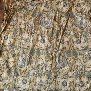 Pottery Barn Duvet Cover Penelope Kalamkari Floral Gold Full/Queen 100% Cotton